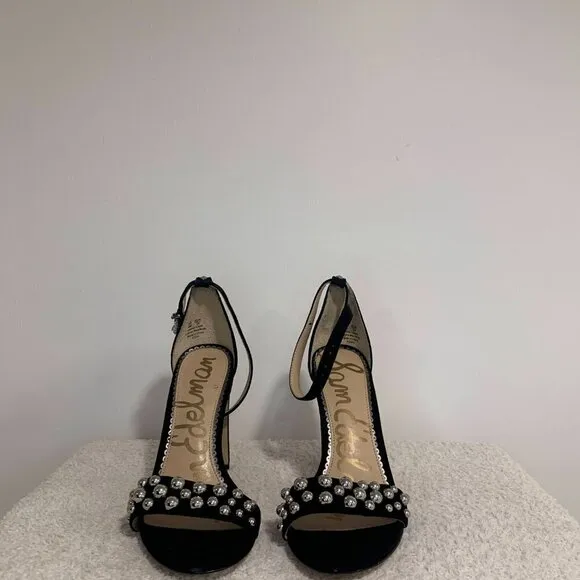 Sam Edelman- Yoshi Black Suede Studded Sandals