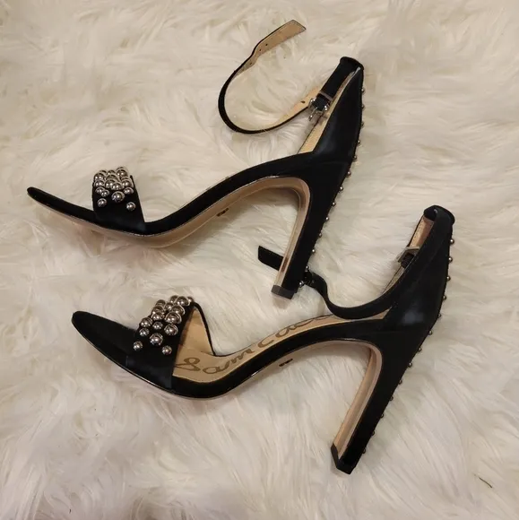 Sam Edelman- Yoshi Black Suede Studded Sandals