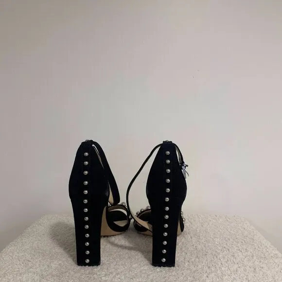 Sam Edelman- Yoshi Black Suede Studded Sandals