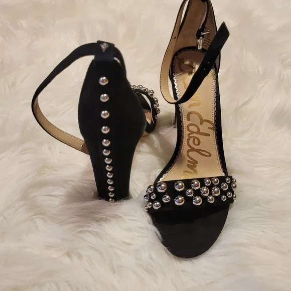Sam Edelman- Yoshi Black Suede Studded Sandals