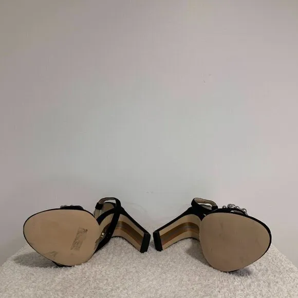Sam Edelman- Yoshi Black Suede Studded Sandals