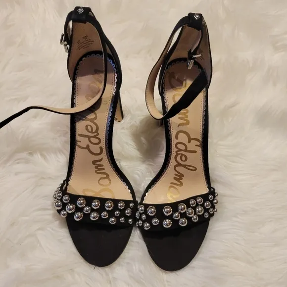 Sam Edelman- Yoshi Black Suede Studded Sandals