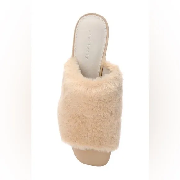 Sanctuary Leather Faux Fur Sandals