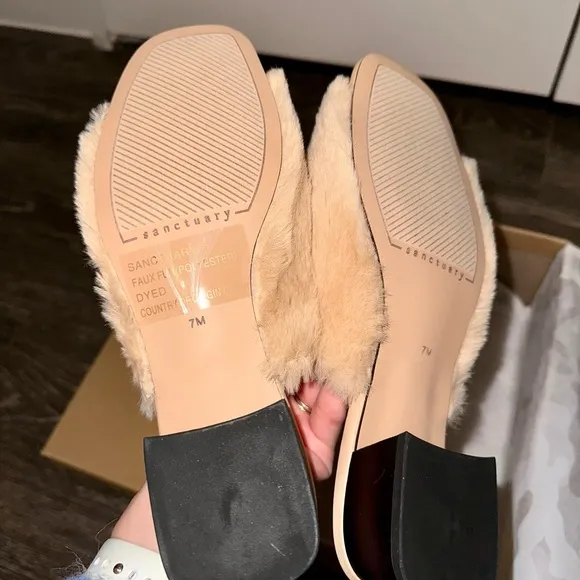 Sanctuary Leather Faux Fur Sandals