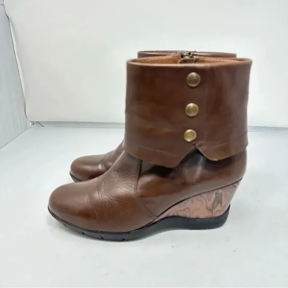 Sanita Maddox Brown Leather Booties size 39 US 8 - 8.5 EUC Comfort Classic