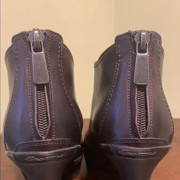 Santoni Leather Booties