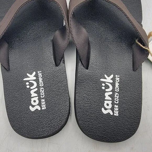 Sanuk Beer Cozy Coaster Mens 12 Comfort Flip Flop Sandals Beach Summer Casual
