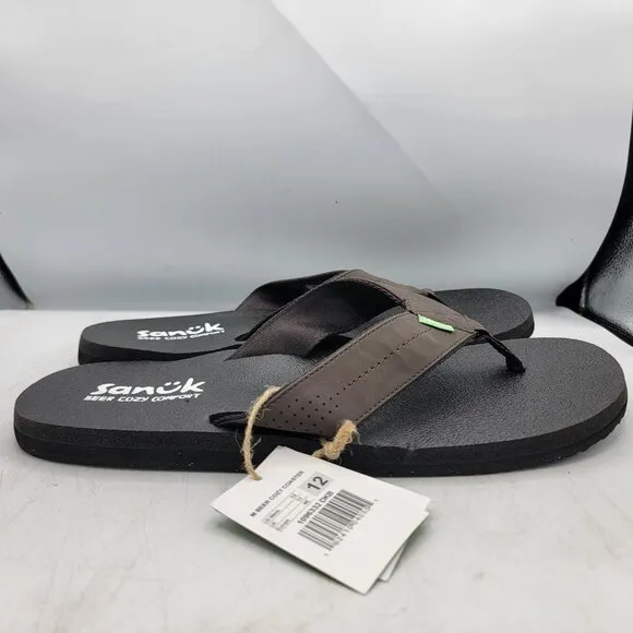 Sanuk Beer Cozy Coaster Mens 12 Comfort Flip Flop Sandals Beach Summer Casual