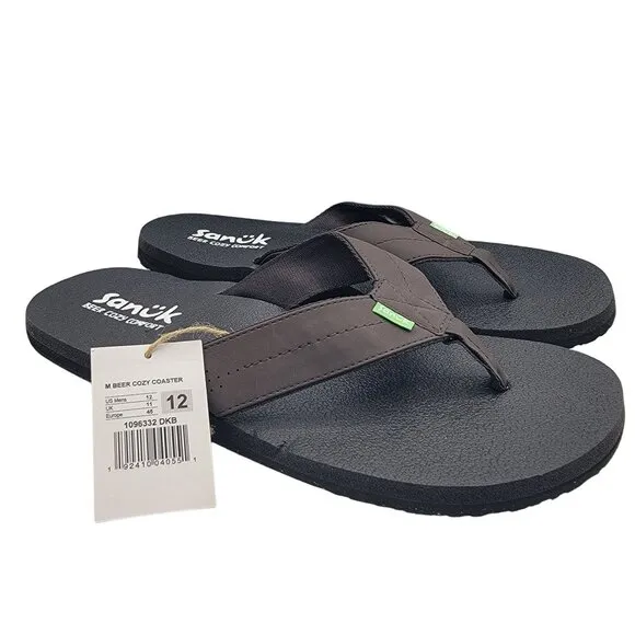 Sanuk Beer Cozy Coaster Mens 12 Comfort Flip Flop Sandals Beach Summer Casual