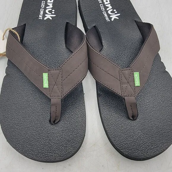 Sanuk Beer Cozy Coaster Mens 12 Comfort Flip Flop Sandals Beach Summer Casual