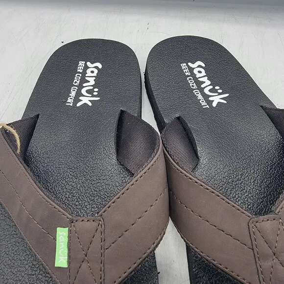 Sanuk Beer Cozy Coaster Mens 12 Comfort Flip Flop Sandals Beach Summer Casual