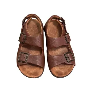 SAS Relaxed Amber Brown Leather Casual Strappy Buckled Sandals size 4 Unisex