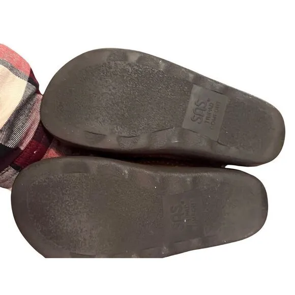 SAS Relaxed Amber Brown Leather Casual Strappy Buckled Sandals size 4 Unisex