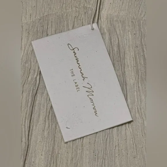 Savannah Morrow The Label The Kamala Crinkle Midi Dress in Cream NWT