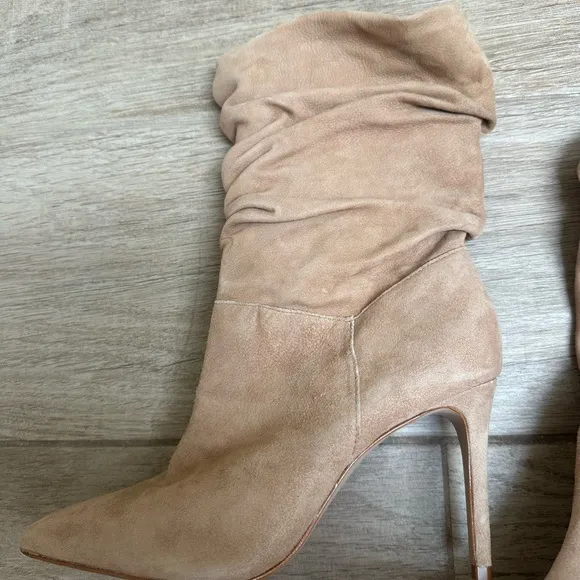 SCHUTZ Ashlee Pointed Toe Scrunched High Heel Boots sz 8