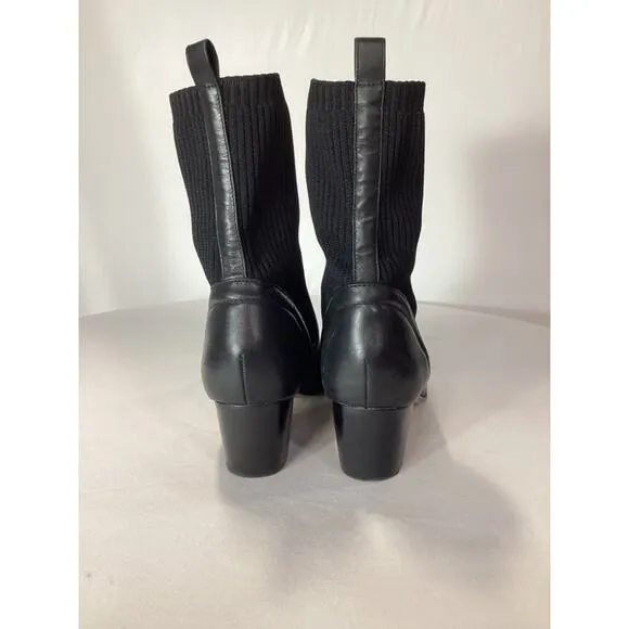 Schutz 'Camille' Black Leather Boots Size 6.5