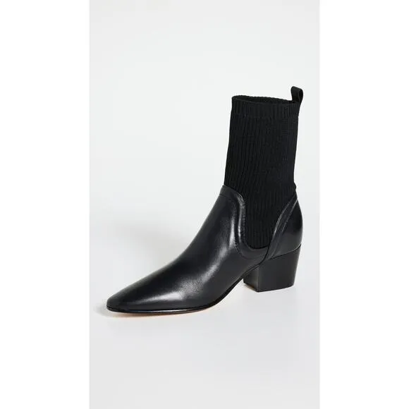 Schutz 'Camille' Black Leather Boots Size 6.5