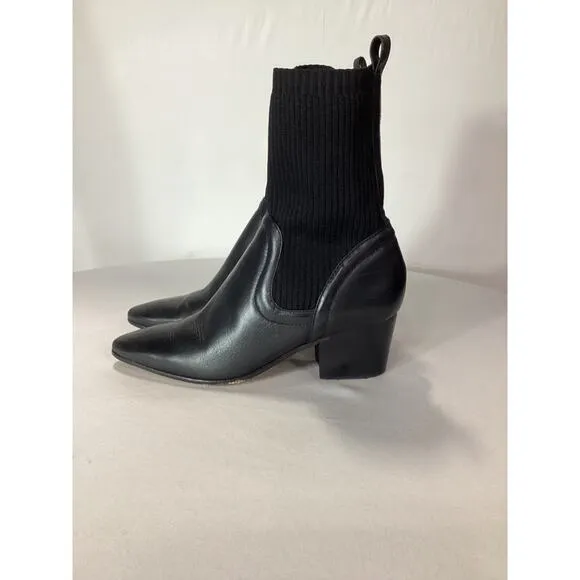 Schutz 'Camille' Black Leather Boots Size 6.5