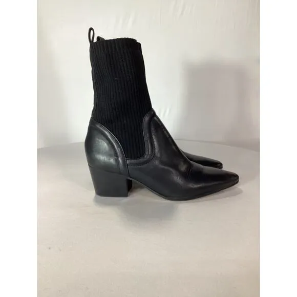 Schutz 'Camille' Black Leather Boots Size 6.5