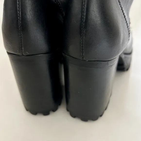 Schutz Jeannie Chunky Black Leather Ankle Boots Goth Platform, 6.5 Grunge Laceup