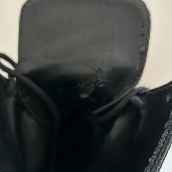 Schutz Jeannie Chunky Black Leather Ankle Boots Goth Platform, 6.5 Grunge Laceup