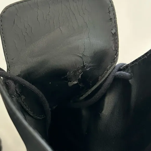 Schutz Jeannie Chunky Black Leather Ankle Boots Goth Platform, 6.5 Grunge Laceup