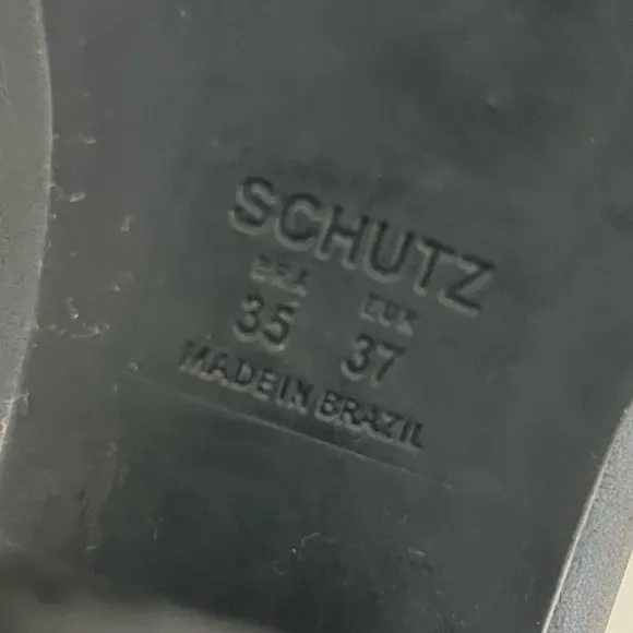 Schutz Jeannie Chunky Black Leather Ankle Boots Goth Platform, 6.5 Grunge Laceup