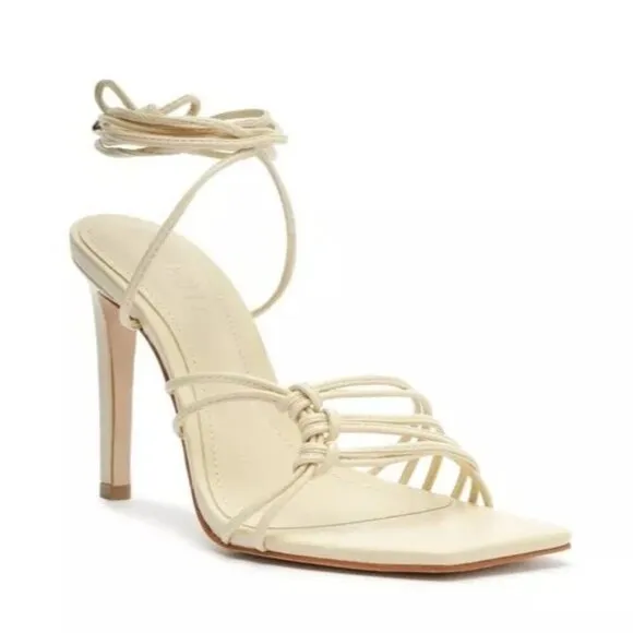 Schutz Sirena Sandals in Eggshell 8 with box Womens Leather High Heels