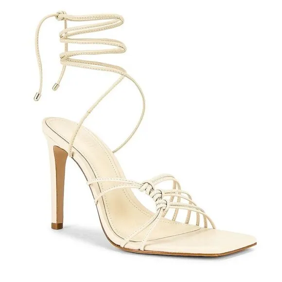 Schutz Sirena Sandals in Eggshell 8 with box Womens Leather High Heels