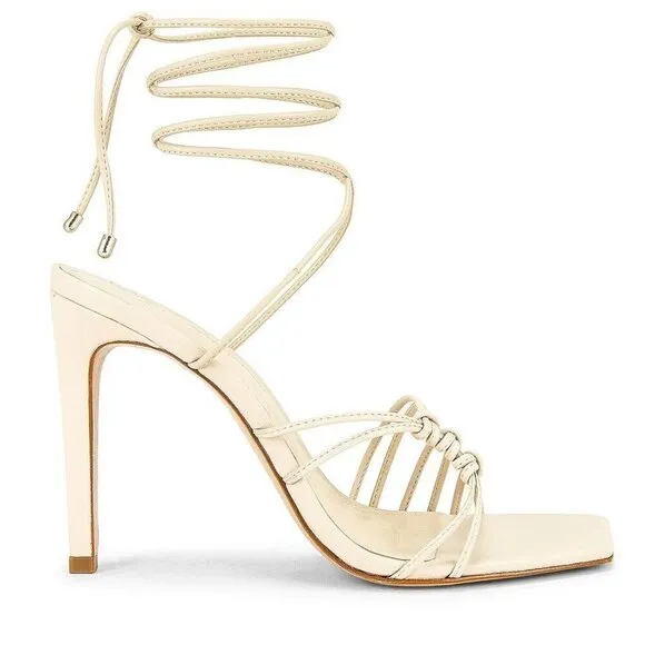 Schutz Sirena Sandals in Eggshell 8 with box Womens Leather High Heels