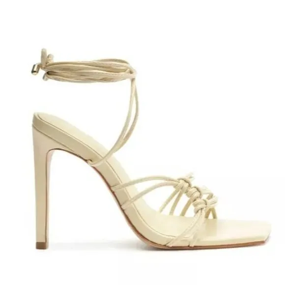 Schutz Sirena Sandals in Eggshell 8 with box Womens Leather High Heels