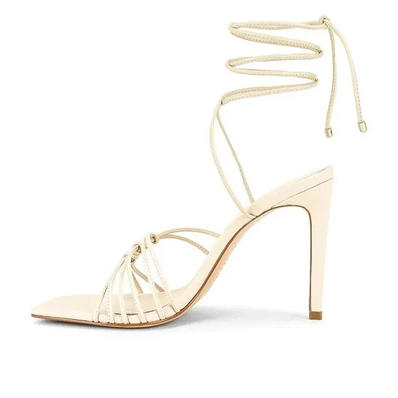 Schutz Sirena Sandals in Eggshell 8 with box Womens Leather High Heels