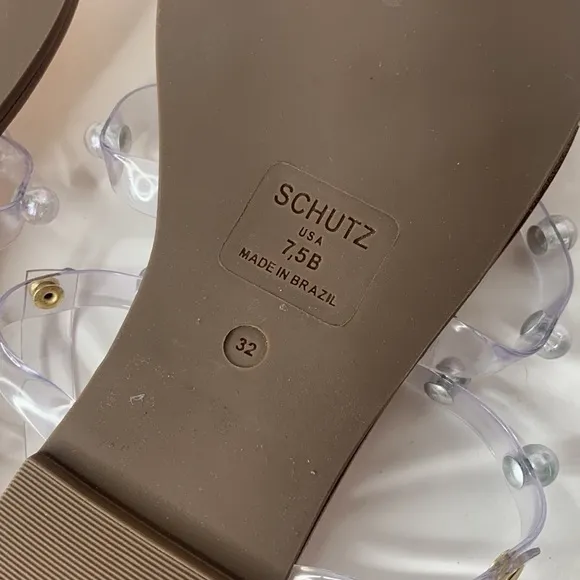 Schutz Yarin studded pearl jelly flats NWOB