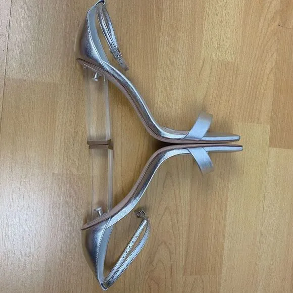 SCHUTZ Sanai Metallic Leather Heeled Sandals