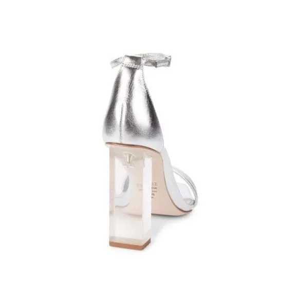 SCHUTZ Sanai Metallic Leather Heeled Sandals
