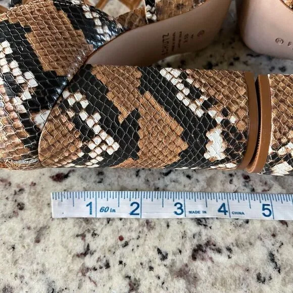 Schutz Womens Snakeskin Print Leather Caged Gladiator Julianna Sandals Tan 9.5