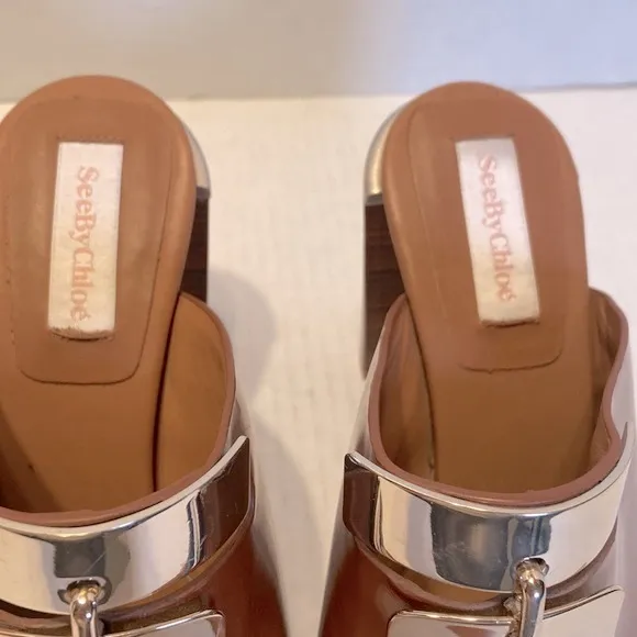 See By Chloe Anita Mule Leather Sandals Size 38