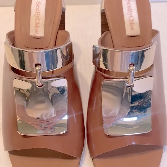 See By Chloe Anita Mule Leather Sandals Size 38