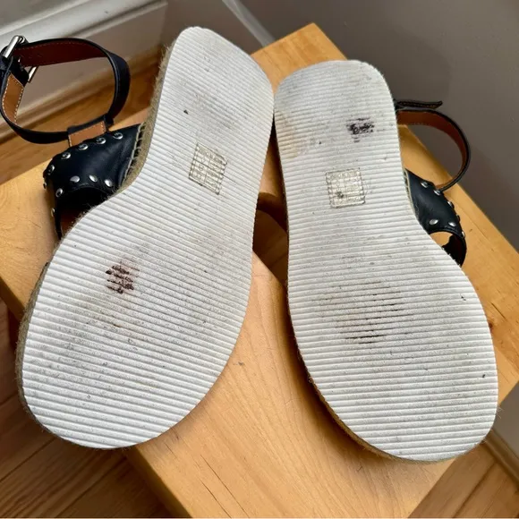 See by Chloe Black Studded Espadrille Sandals EU 37