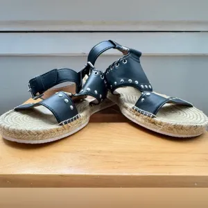 See by Chloe Black Studded Espadrille Sandals EU 37