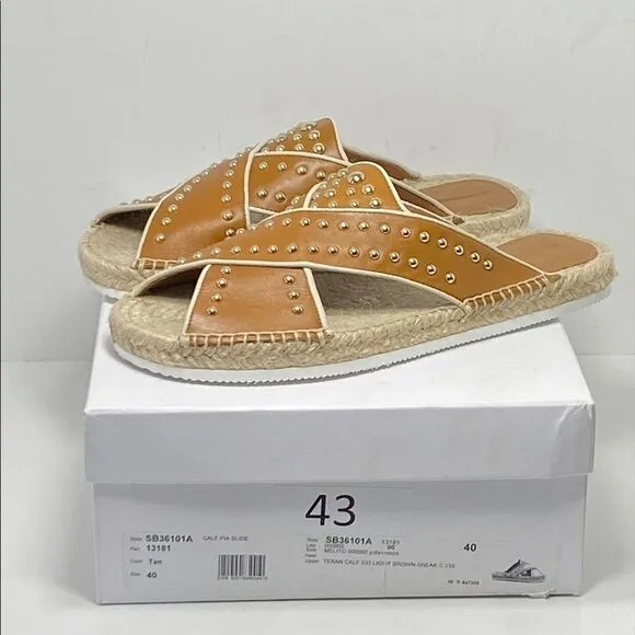 See by Chloe Pia Studded Slide Espadrille Sandals size 40