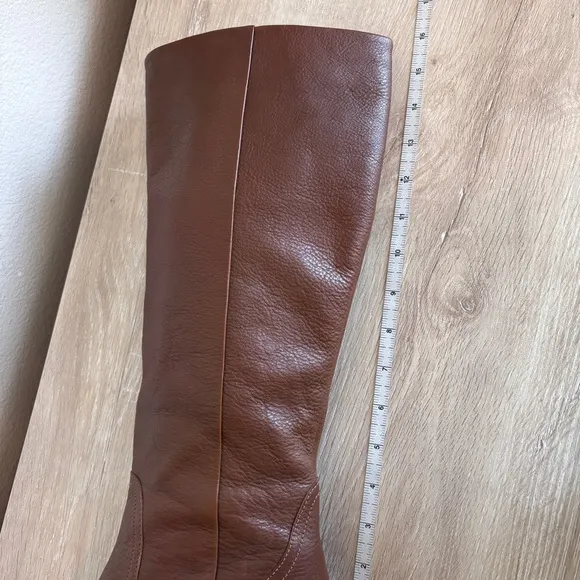 Seychelles Itinerary Block Heel Square Toe Knee High Brown Leather Boot Size 8.5