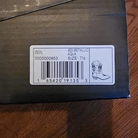 SHU SHOP Blue Metallic Western Boots – Size 7.5 – Brand New with Box