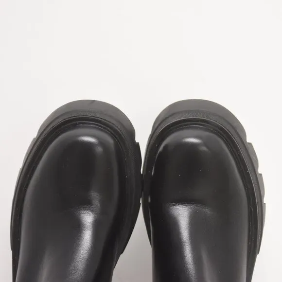 Simmi London Myles Zephyr Black Knit Chunky Thigh High Boots US-8 (UK -6)