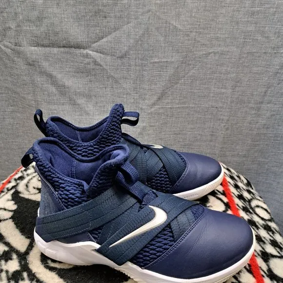 Size 7.5 Nike LeBron Soldier XII 12 TB Navy Men Basketball Sneakers at3872-406
