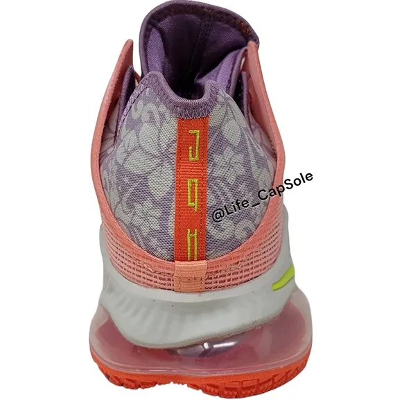Size 9.5 Nike Lebron XIX Low Men's Crimson Bliss Atomic Green Coral DQ8344-600