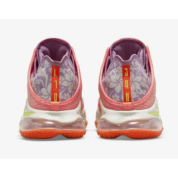 Size 9.5 Nike Lebron XIX Low Men's Crimson Bliss Atomic Green Coral DQ8344-600
