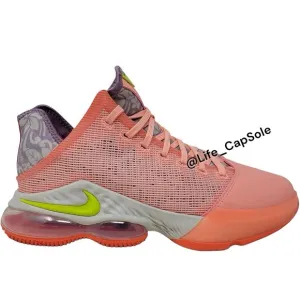Size 9.5 Nike Lebron XIX Low Men's Crimson Bliss Atomic Green Coral DQ8344-600