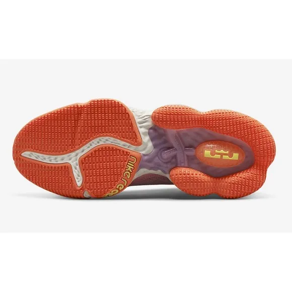 Size 9.5 Nike Lebron XIX Low Men's Crimson Bliss Atomic Green Coral DQ8344-600