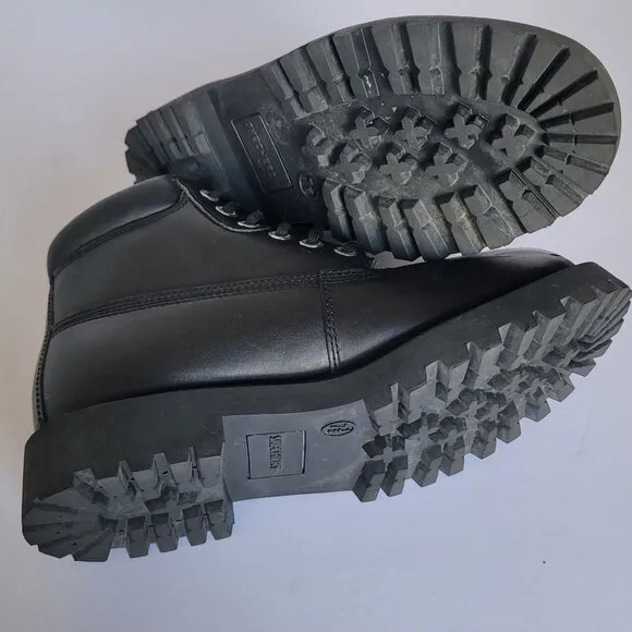 Skechers Men's Leather Waterproof Ankle Boots. Size US 7.5/EU 40